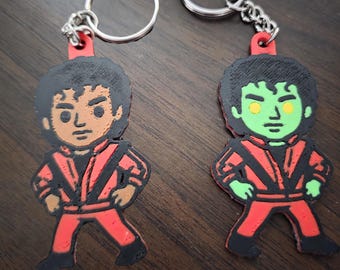 Michael Jackson Thriller Keychain: Double-Sided Zombie Design
