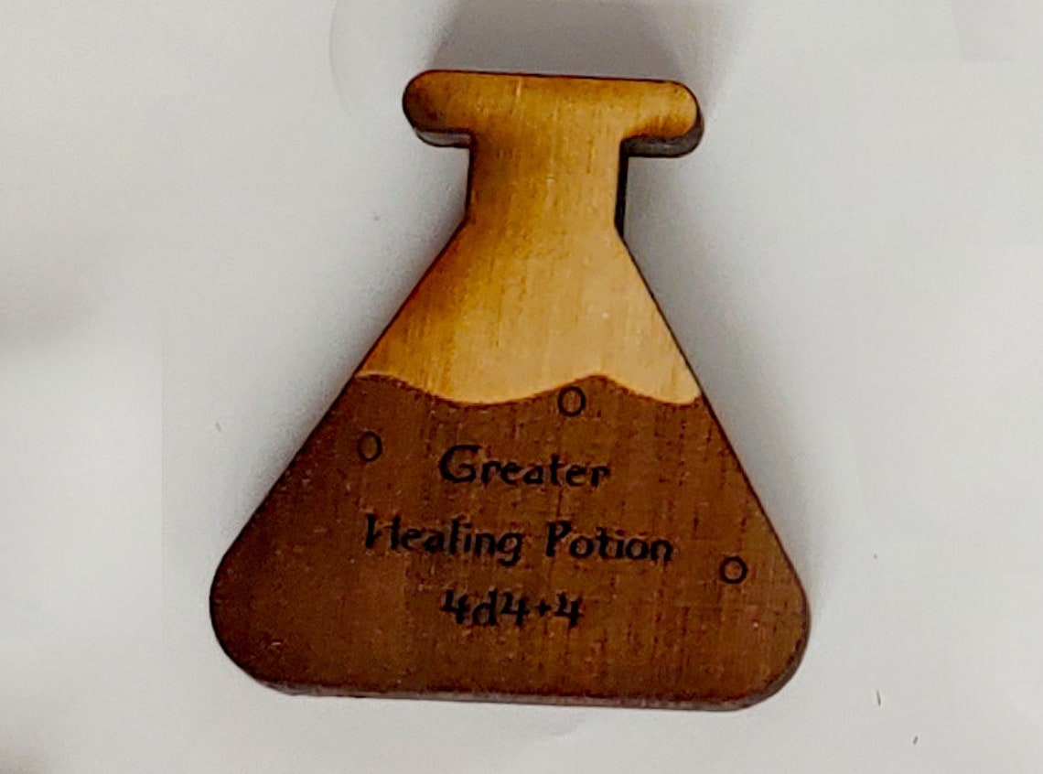 8 Dnd Potion Tokens Wooden Potion Tokens Dnd Healing Potion Etsy