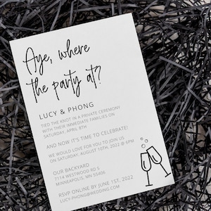 Minimalist Wedding Reception Invitation: Editable Template (Digital Download)
