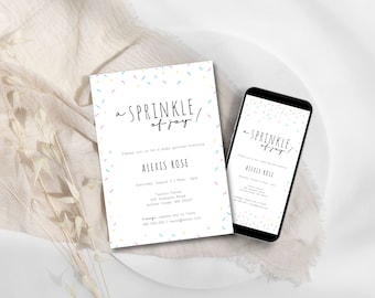 Baby Sprinkle Invitation: Sprinkle of Joy Design (Digital Download)