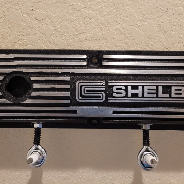 Shelby Small block Ford Script Valve Cover Rack Man Cave