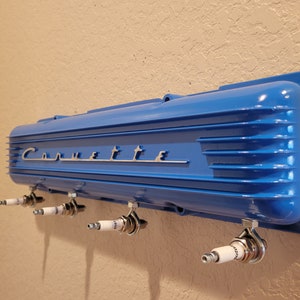 Vintage Corvette Script Valve Cover Rack Man cave