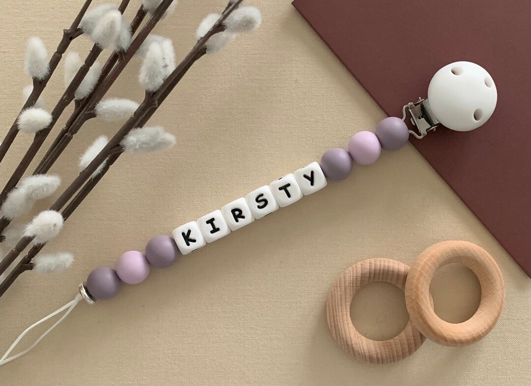 Personalised Dummy Clip, Silicone Dummy Clip, Black Dummy Clip, White