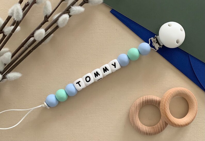 Personalised Dummy Clip, Silicone Dummy Clip, Black Dummy Clip, White