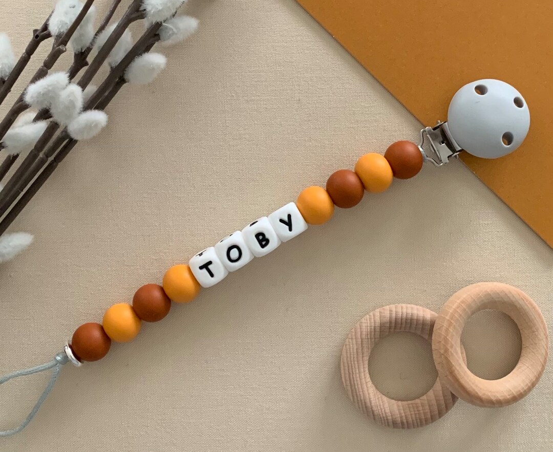 Personalised Dummy Clip, Silicone Dummy Clip, Black Dummy Clip, White