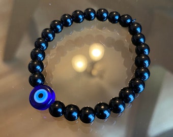 Evil Eye Charm Genuine Beaded Protection Bracelet