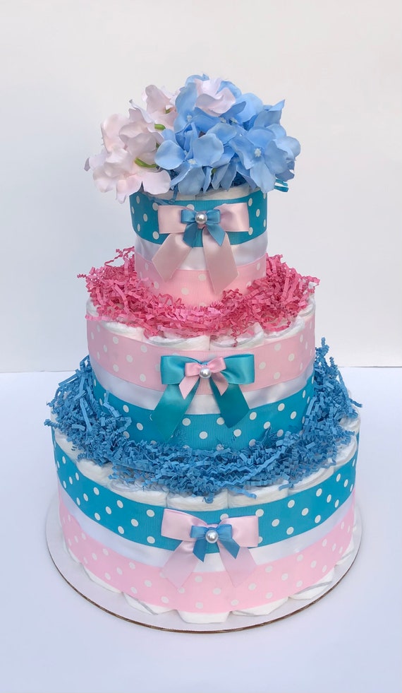 Diaper Cake Gender Reveal Baby Girl or Boy Neutral baby Shower