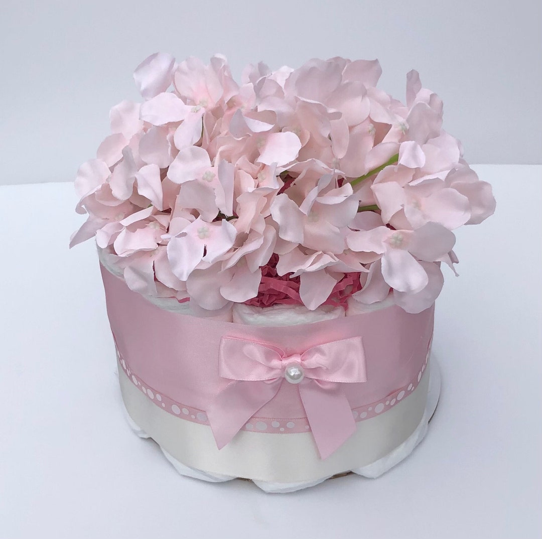 Pastel Pink Diaper Cake: Baby Shower Centerpiece Gift - Etsy