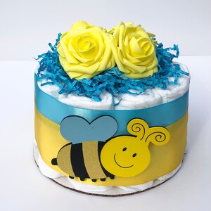 Bumble Bee Diaper Cake: Neutral Baby Shower Centerpiece