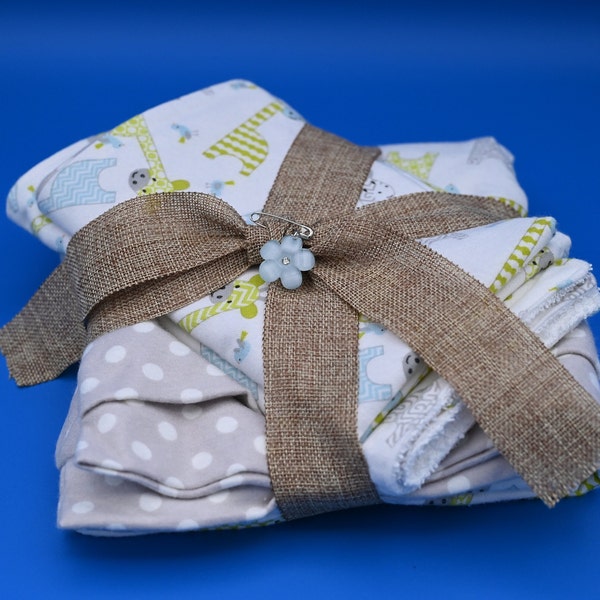 Baby Products. Receiving Blanket. Burping Cloth. Wash Cloths. Baby Gift Set. Baby Blanket. Flannel fabric. Friend Gift. Baby Shower Gift.