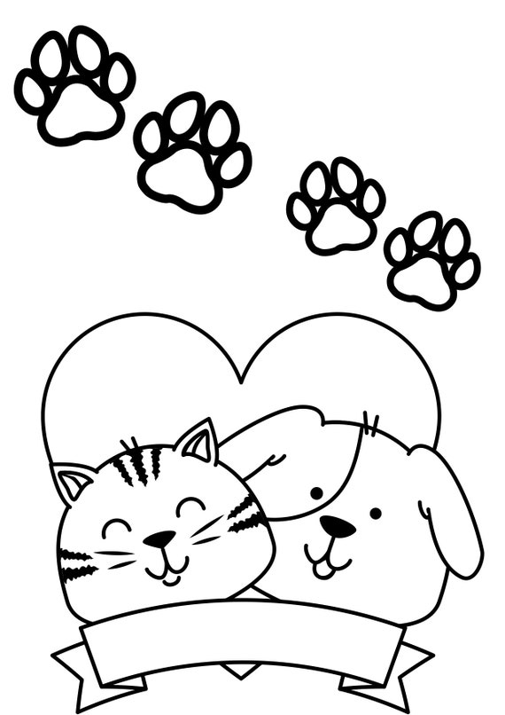 Animal Coloring Pages Animal Paw Printable Coloring Pages - Etsy