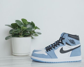 baby blue and white air jordans