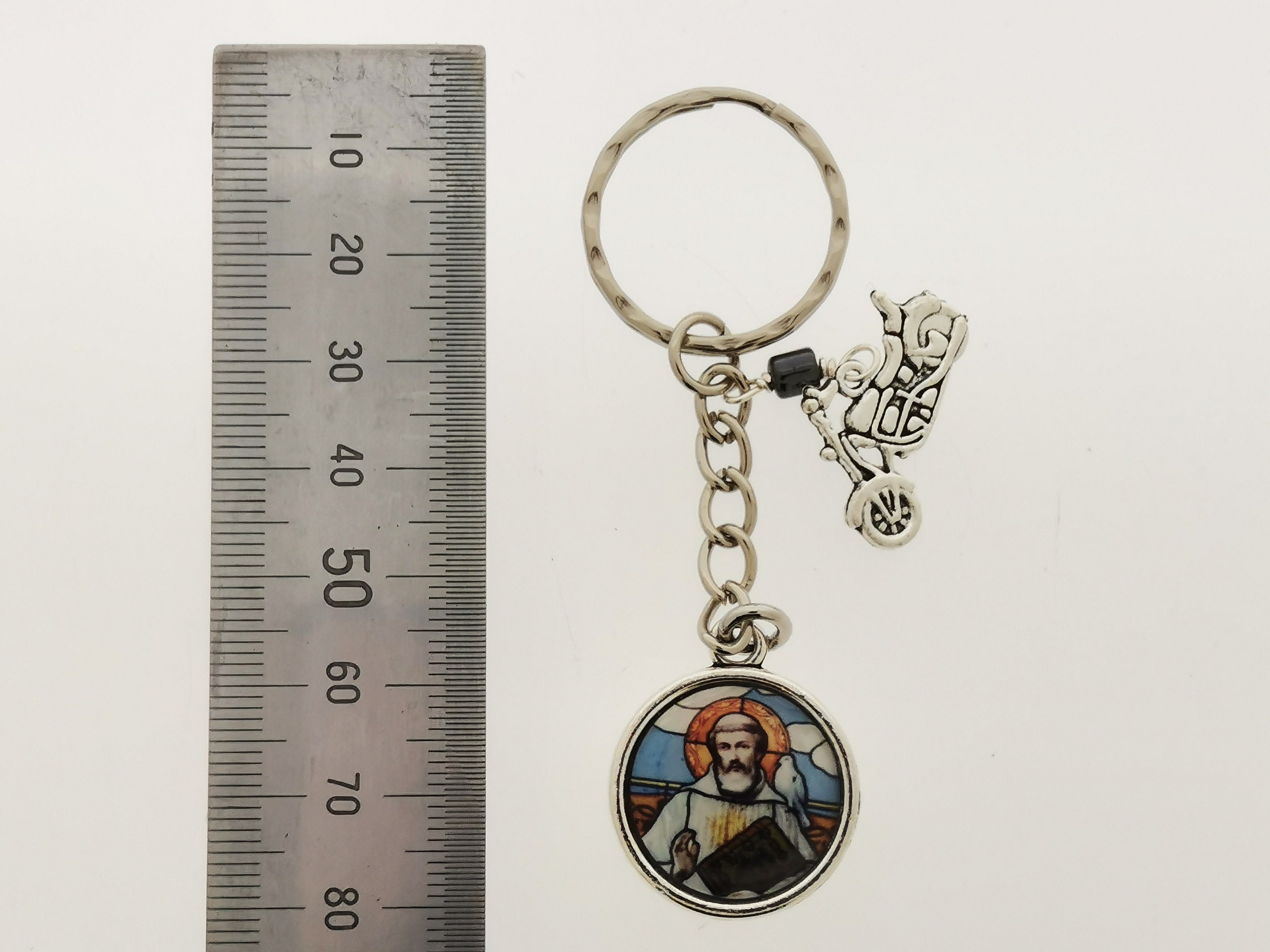 St Columbanus Patron Saint of Motorcyclists Key Ring Etsy