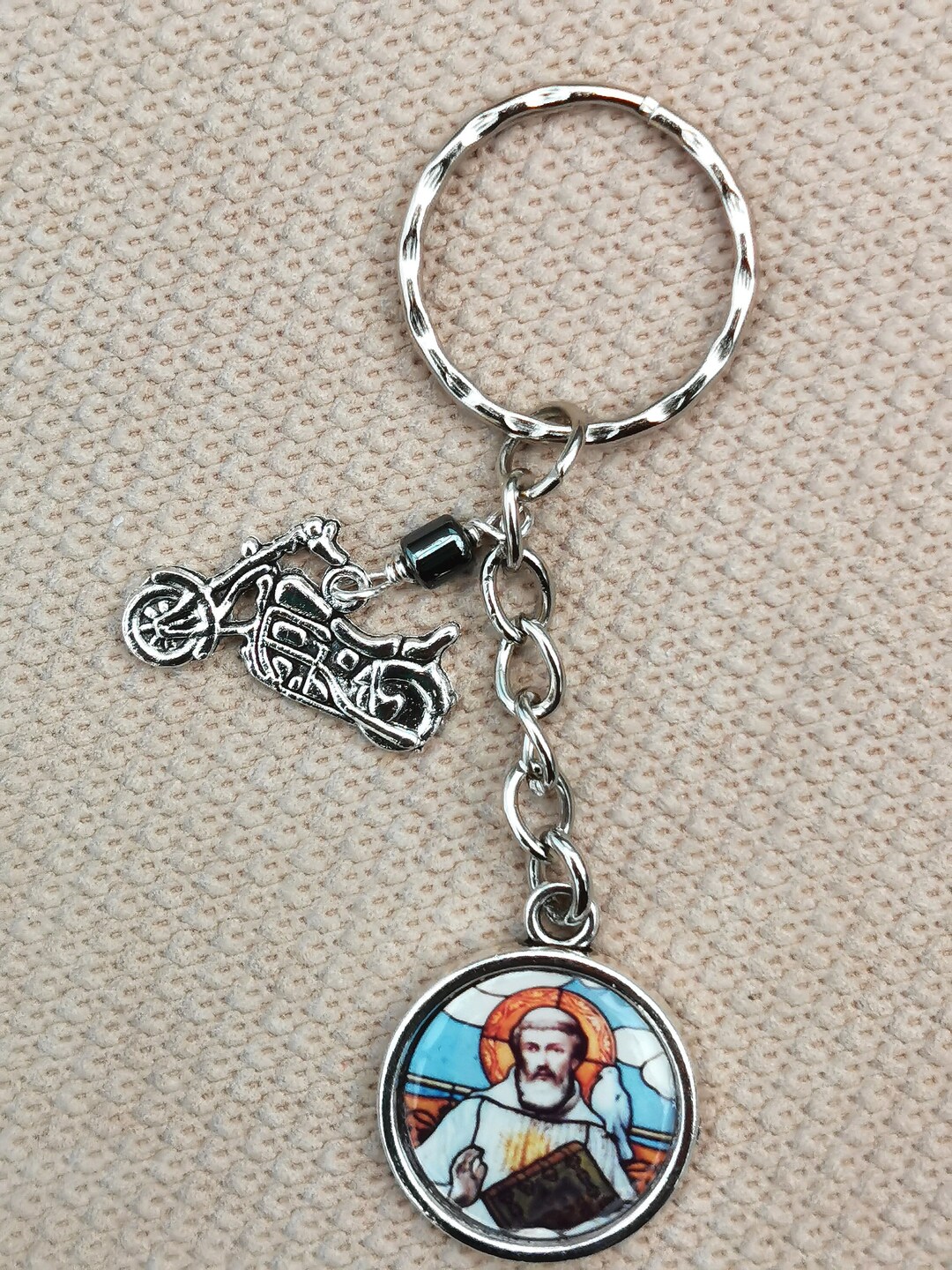 St Columbanus Patron Saint of Motorcyclists Key Ring Etsy