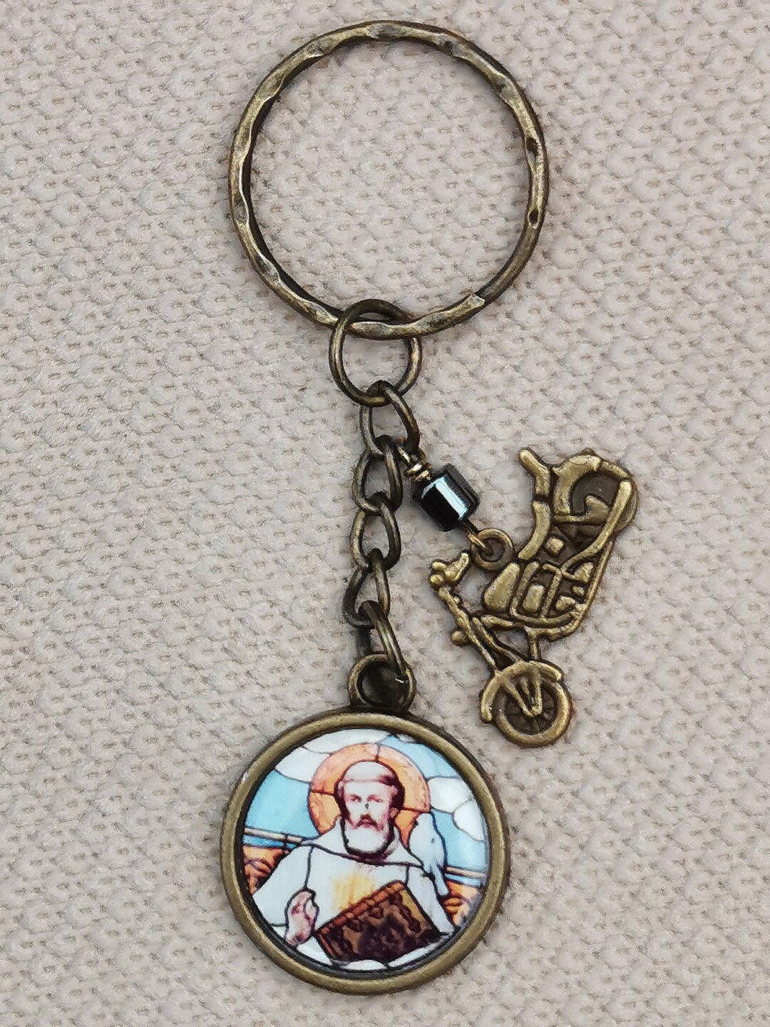 St Columbanus Patron Saint of Motorcyclists Key Ring Etsy
