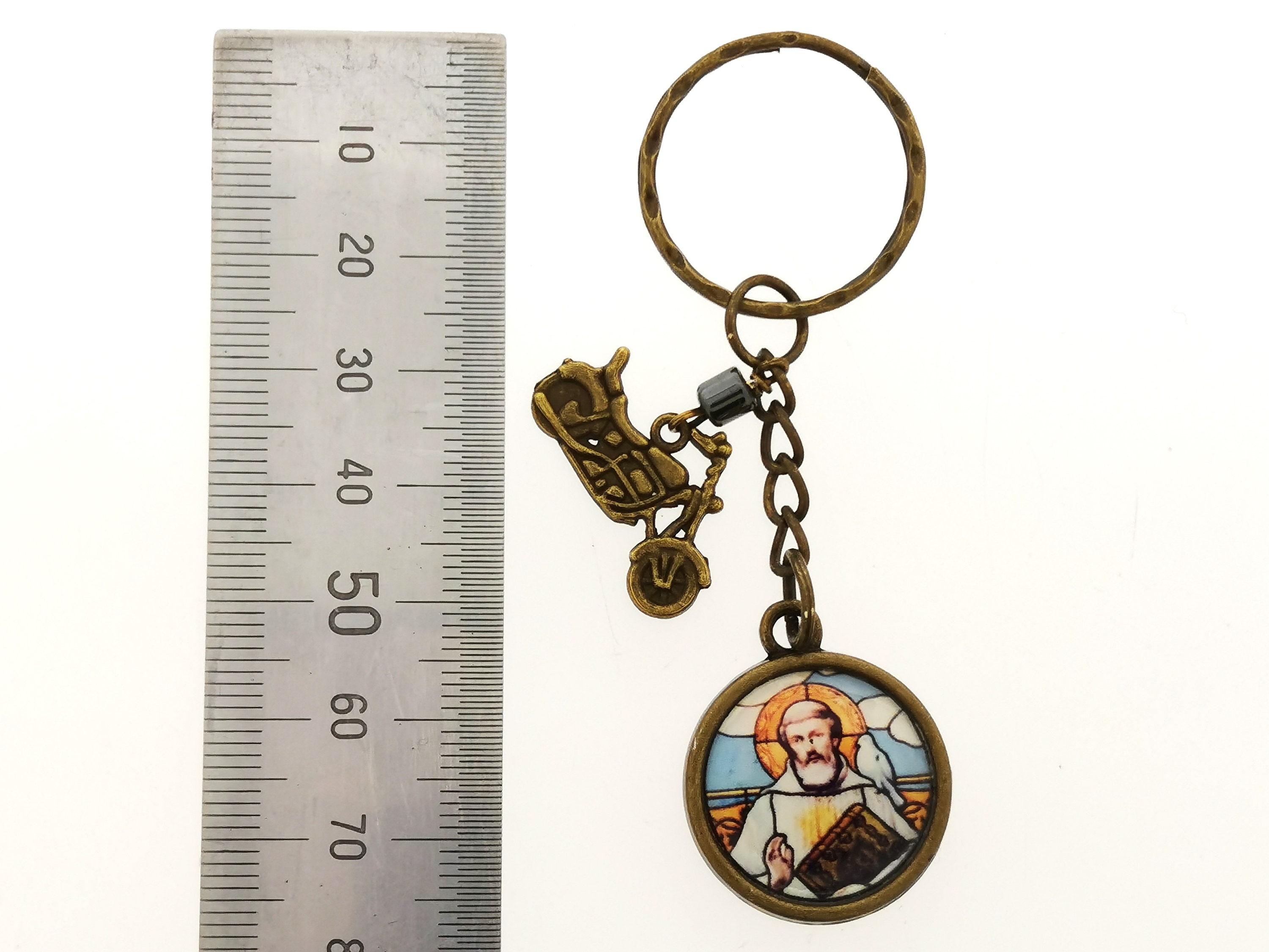 St Columbanus Patron Saint of Motorcyclists Key Ring Etsy
