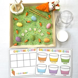 Easter and Spring Sensory Bin Kit  / Sensory Table, Bottle, Filler, Tools / Ikea Flisat Trofast / Montessori / Homeschool / Child Learning