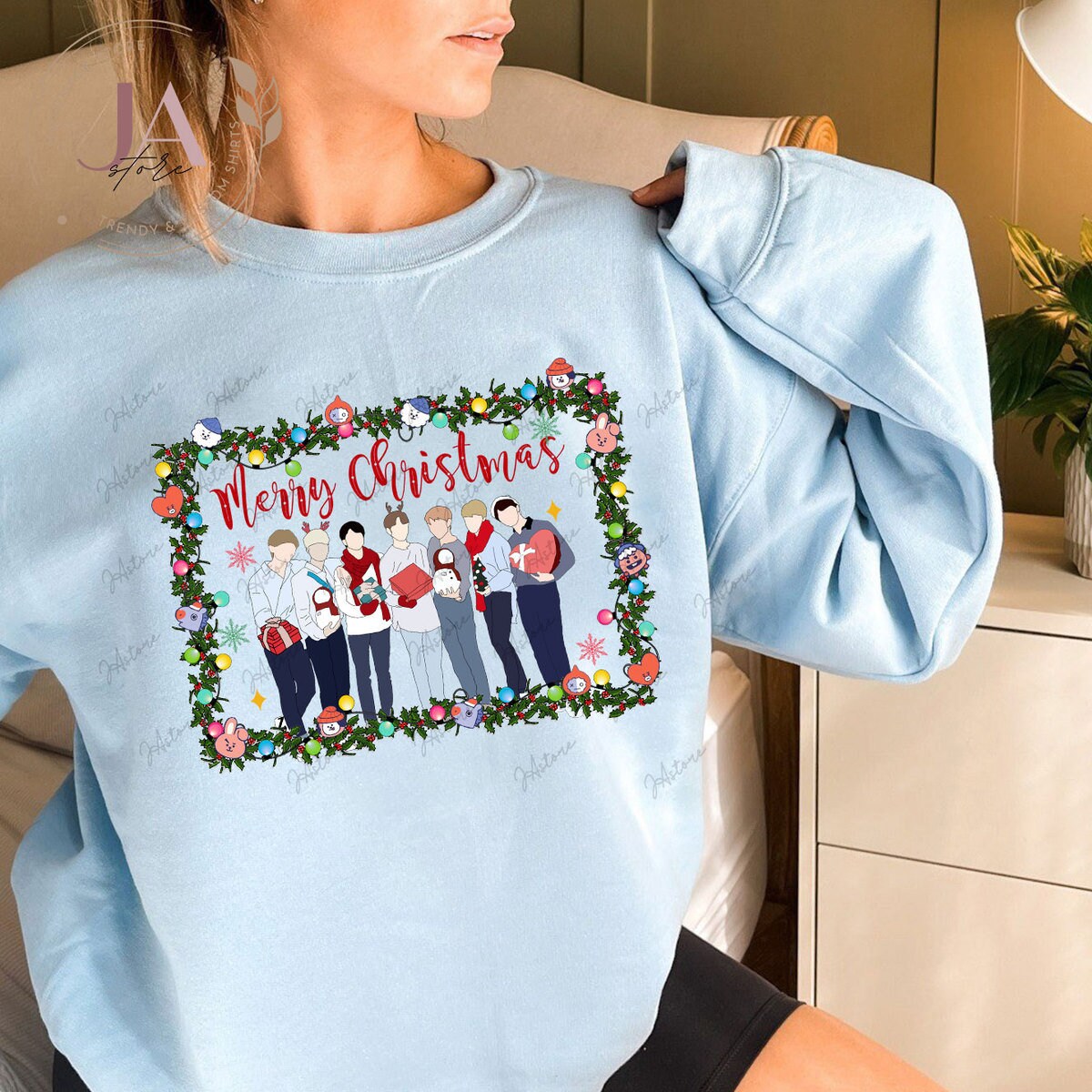 Bt21 Christmas Sweatshirt|Bangtan Christmas Sweatshirt