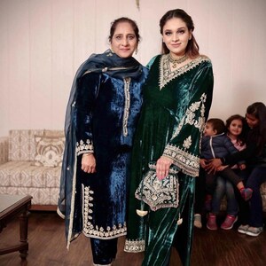 Latest pakistani velvet dresses top