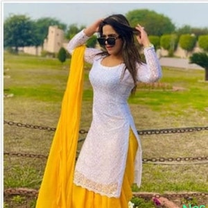 Plain white shop cotton punjabi suits