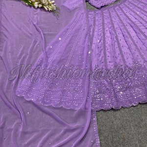 Premium Fully Embroidered Purple Lehenga Choli & Dupatta Set - Etsy