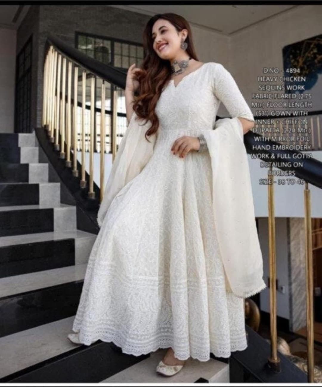 White anarkalis discount