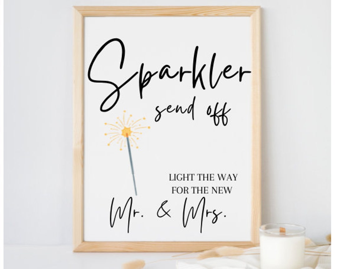 Wedding Send Off Signs Sparkler Send off Sign for Weddings, Sparkler Exit Sign, Elegant Sign ...