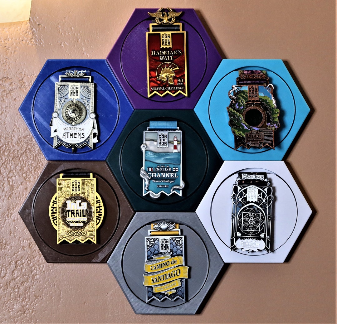 Honeycomb Medal Display – Conqueror Challenge, Personalized Medal ...