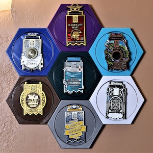 The Conqueror Virtual Challenge finisher medal display holder - personalized medal hanger - multi color medal hanger