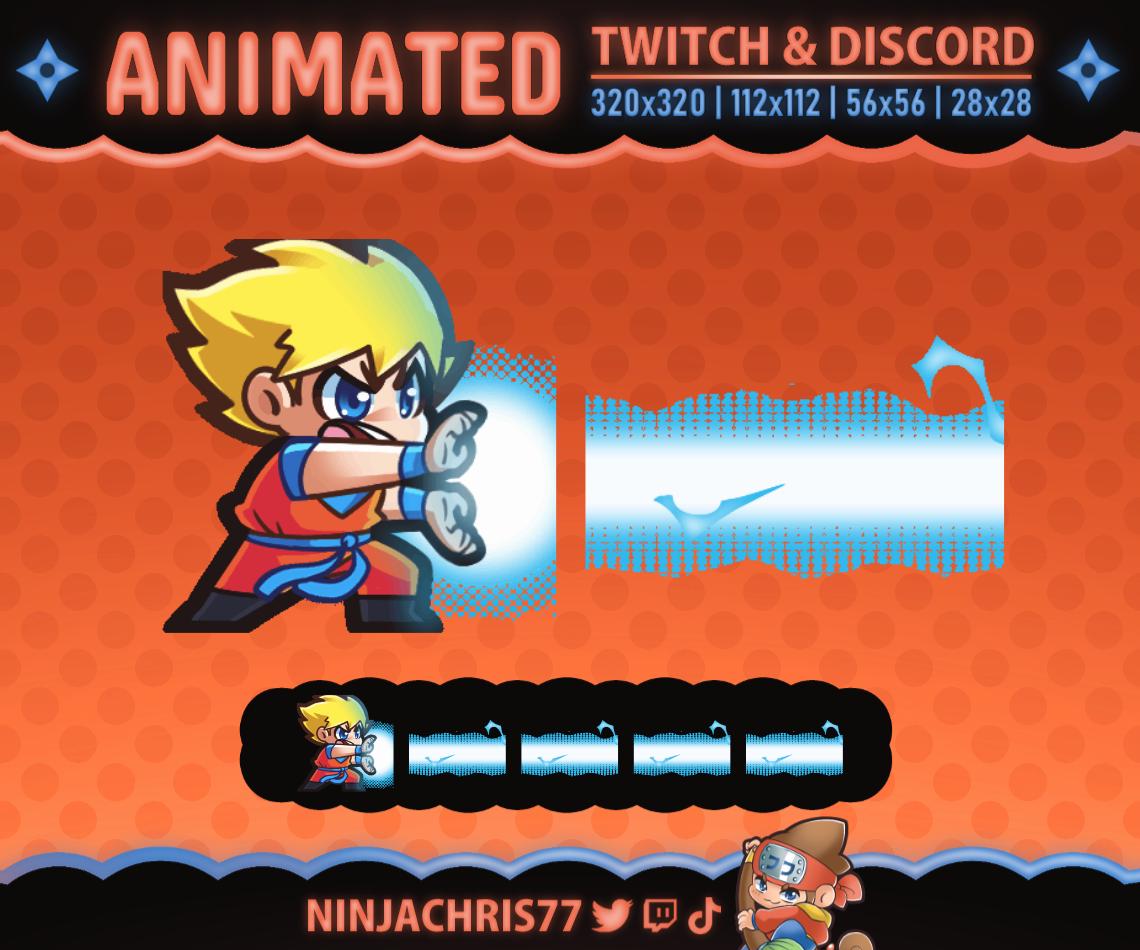 Goku Kamehameha | Animated Combo Emotes for Twitch & Discord