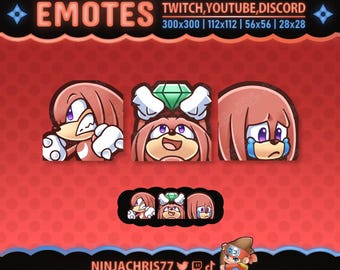Knuckles Emote Set | Sonic Emotes for Twitch, Youtube, Kick & Discord