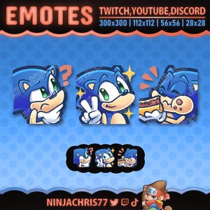 Zestaw emotikonów Sonic | Emotki na Twitch, Youtube, Kick i Discord