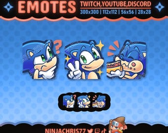 Sonic Emote Set | Emotes for Twitch, Youtube, Kick & Discord