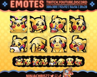 Conjunto de emoticonos n.º 2 / 8 emoticonos para Twitch, YouTube, Kick y Discord