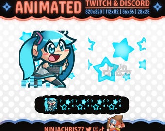 Miku Miku Beam | Animated Combo Emotes for Twitch & Discord