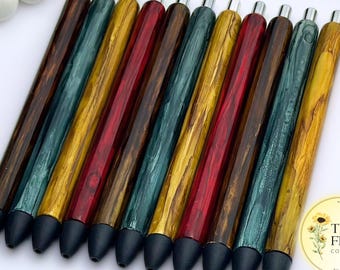 Woodgrain Gel Pen: Refillable Black Inkjoy Pen
