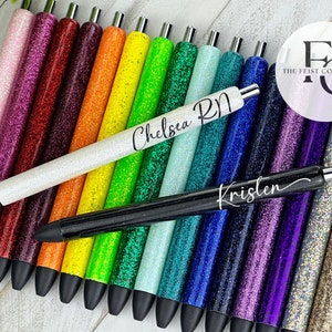 Ombre Glitter Pens, Pink Blue Purple Green Yellow Orange Red to White,  Custom Inkjoy Gel Pens, Refillable, Retractable, Black Ink 