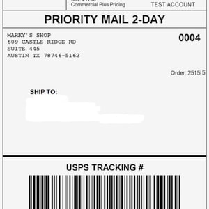 Etiqueta de envío falsa para caja de regalo