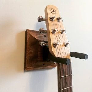 Supporto da parete regolabile in legno per chitarra - Espositore per chitarra - Per amanti della musica - Gancio per chitarra - Regalo per lui