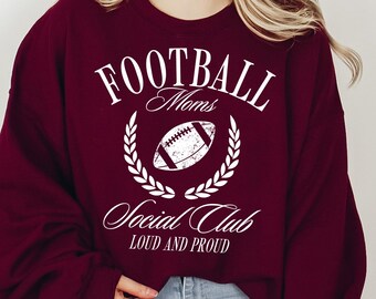 Football Moms Social Club PNG Sublimation File, Loud And Proud, Trendy Aesthetic Shirt Design, Football Png, Football Mom