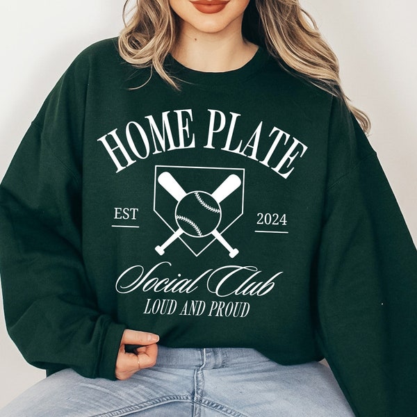 Home Plate Social Club PNG Sublimation File, Loud And Proud, Trendy Aesthetic Shirt Design, Baseball Png, Baseball Mom