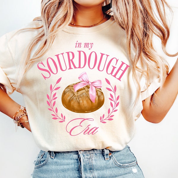 In My Sourdough Era Pink Bow PNG Sublimation File, Wake And Bake, Trendy Aesthetic Shirt Design, Coquette Png, Watercolor Png