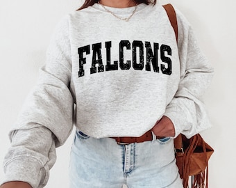 Falcons Varsity Mascot Png Sublimation File, School Mascot, Team Mascot, Shirt Design, Distressed + Solid Png, Varsity Font, Grunge Png