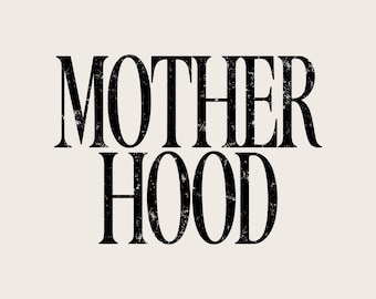 Mother Hood Trendy Typography PNG Design, Mom Shirt Design, Aesthetic PNG, Distressed PNG