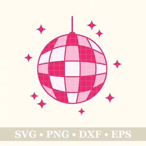 Disco Ball SVG, PNG, Eps, Dxf, Disco SVG, Sublimation Design, Party Svg, Groovy Svg