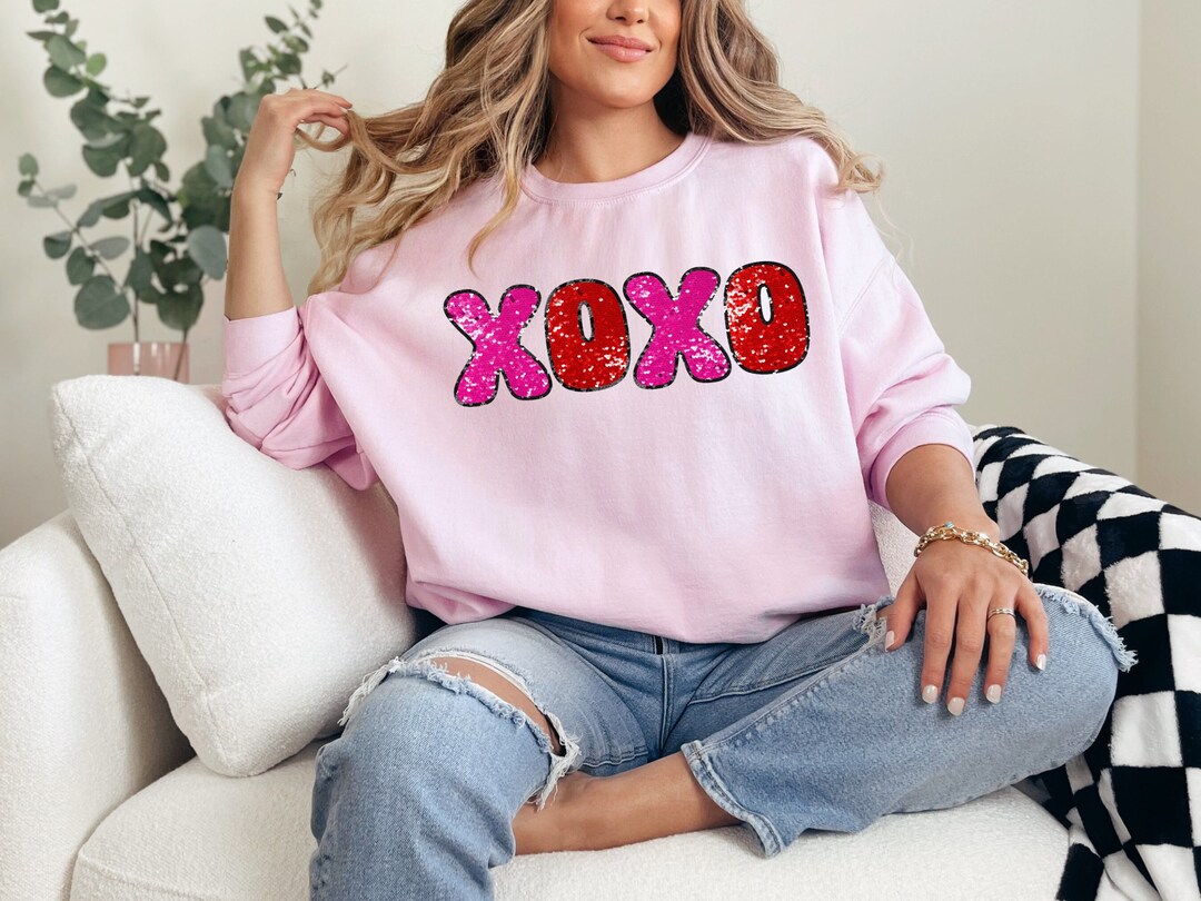 Faux Sequin Xoxo Valentine's Day PNG Sublimation Design, Trendy ...