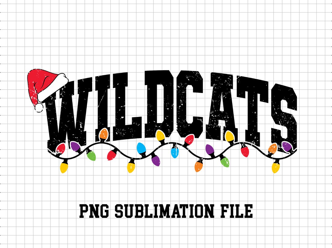 Wildcats Christmas Mascot Png Sublimation File, School Mascot, Team Mascot, Shirt Design