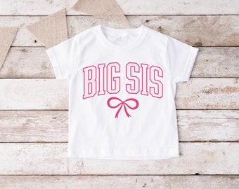 Big Sis Pink Bow Varsity PNG + SVG File, Trendy Aesthetic Shirt Design, Soft Girl Aesthetic, Coquette Aesthetic, Ribbons Png Svg