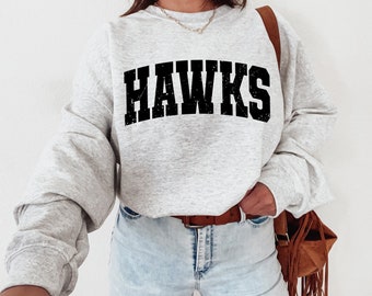 Hawks Varsity Mascot Png Sublimation File, School Mascot, Team Mascot, Shirt Design, Distressed + Solid Png, Varsity Font, Grunge Png