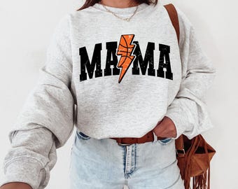 Basketball Mama Varsity Lightning Bolt Png Sublimation File, Basketball Season, Shirt Design, Distressed Png, Grunge Png